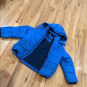 Tommy Hilfiger Kids Blue Hooded Puffer Jacket size small